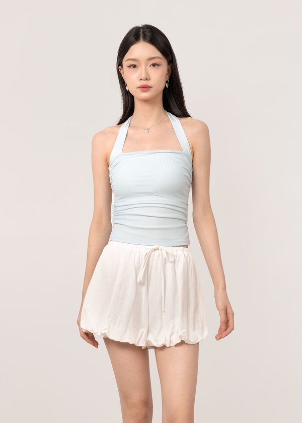 Smitten Halter Mesh Top in Baby Blue