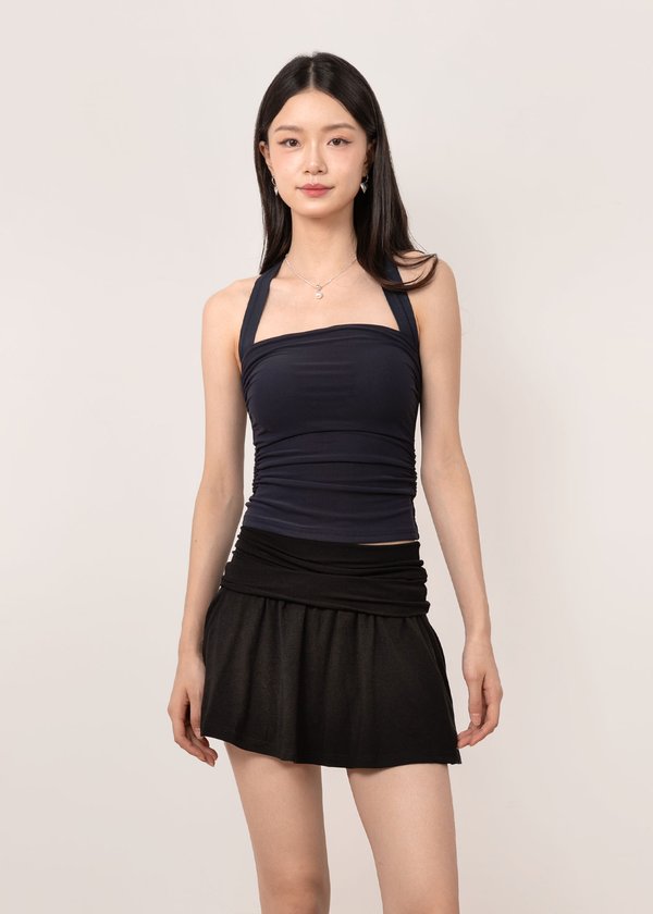 Smitten Halter Mesh Top in Navy