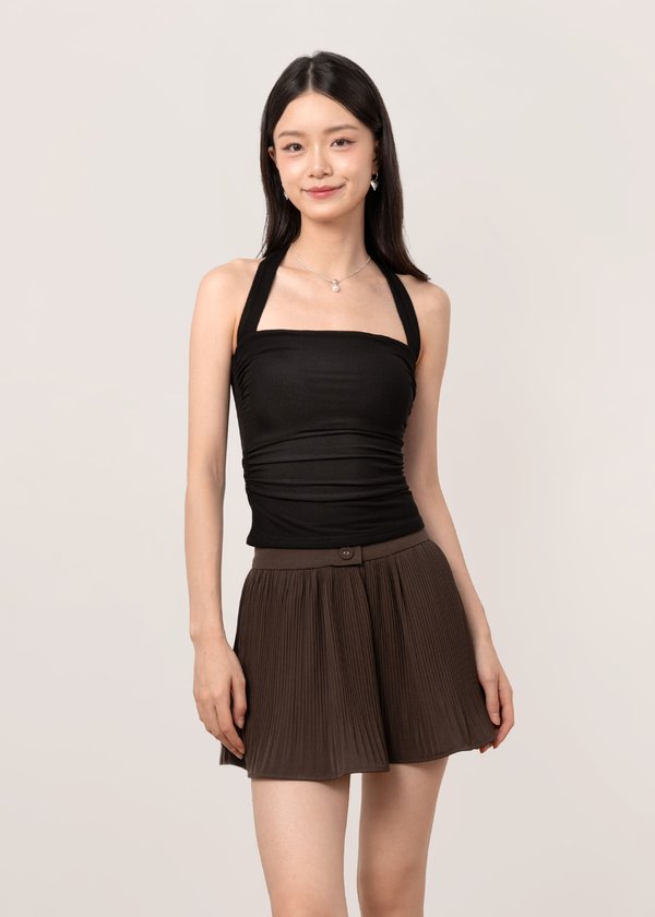 Smitten Halter Mesh Top in Black