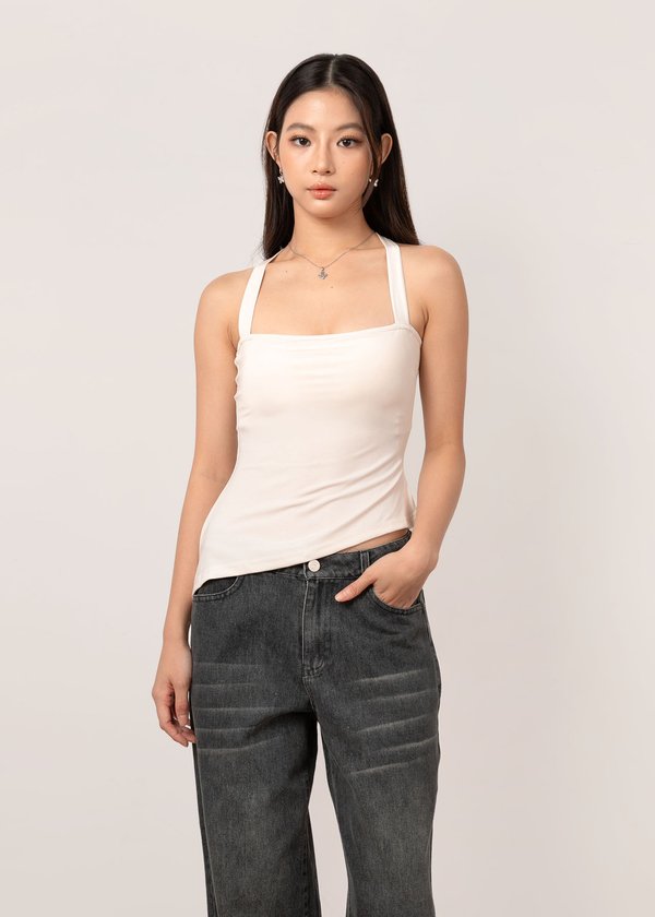 Tilly Halter Asymmetrical Top in Vanilla *US*