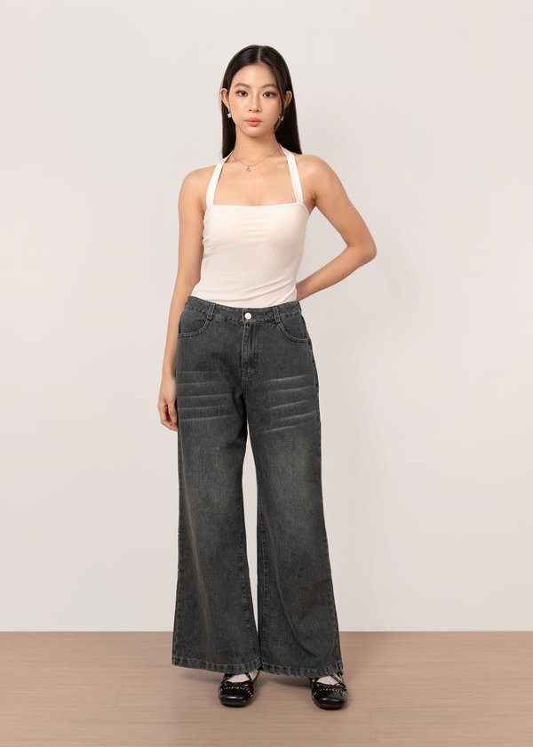 Nineties Mid Waisted Jeans in Phantom Grey