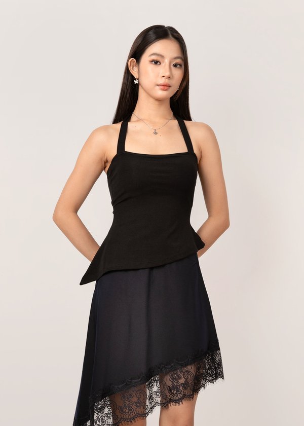 Tilly Halter Asymmetrical Top in Black *US*