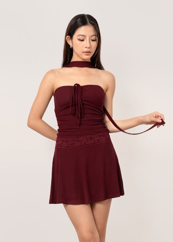 Celia Lace Dress in Wine Red *US*