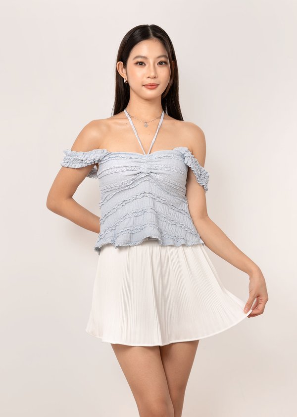 Fifi Lacey Sweetheart Top in Powder Blue
