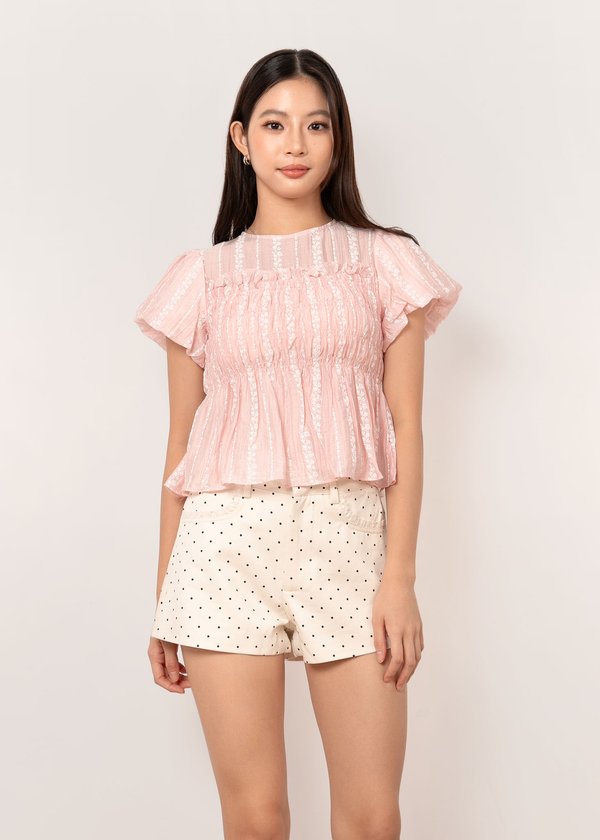 Moonflower Floral Babydoll Top in Blush Floral