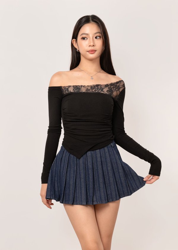 Florine Lace Long Sleeve Top in Black *US*