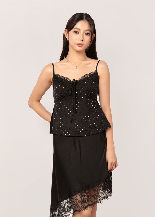 Bambi Polka Dot Top in Black
