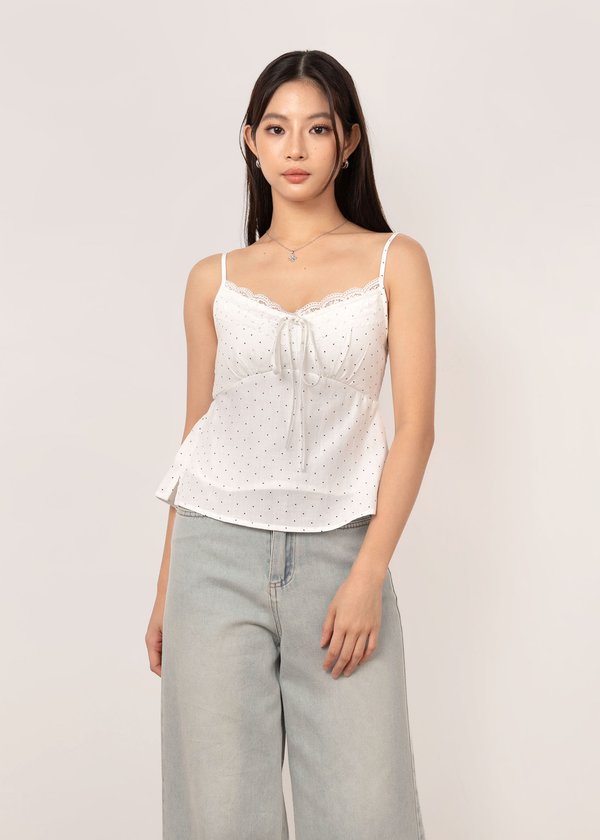 Bambi Polka Dot Top in White