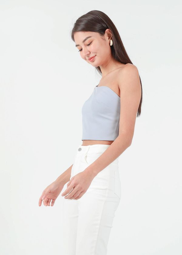 Chloe Double Strap Toga Top in Lilac Grey #6stylexclusive