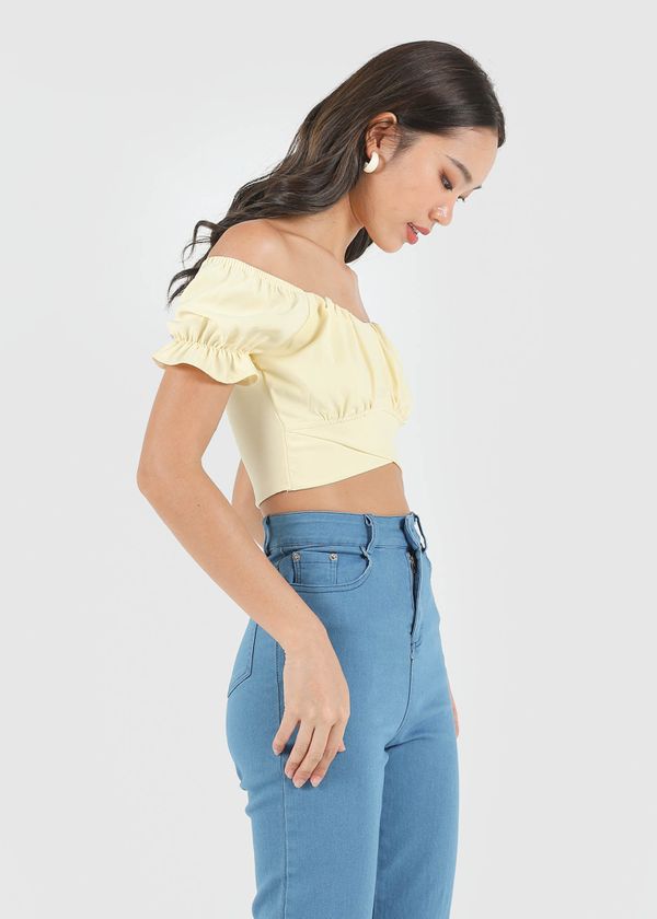 Halton Ruched Top in Daffodil Yellow #6stylexclusive