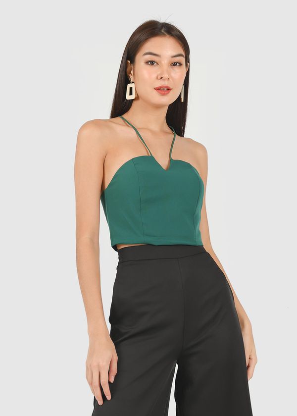 Oeuvre Halter Top in Emerald Green #6stylexclusive