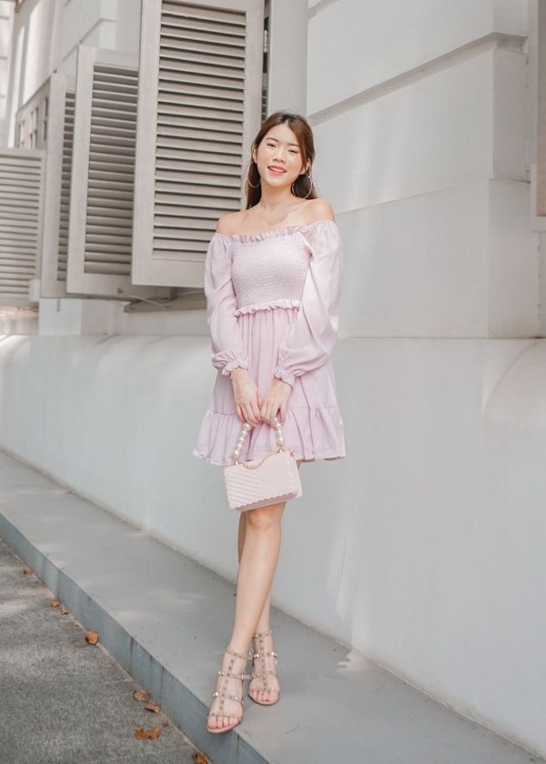 Fairy 2-Way Chiffon Tiered Dress in Lilac Pink #6stylexclusive