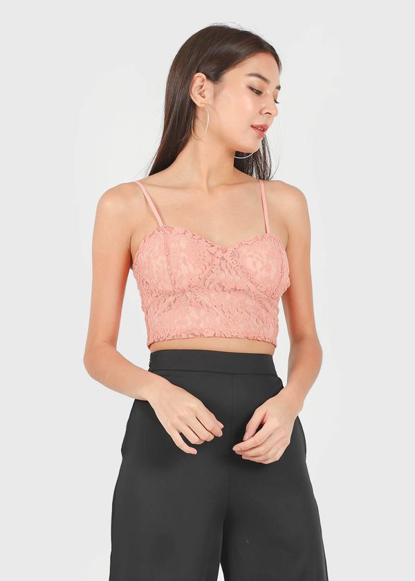 Arielle Lace Padded Bralet in Coral #6stylexclusive