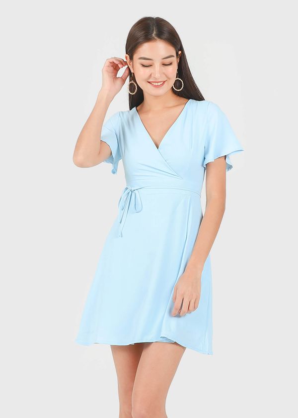 Zanya Kimono Wrap Dress in Baby Blue #6stylexclusive