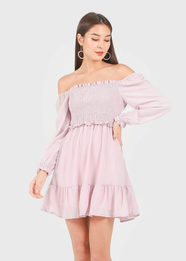 Fairy 2-Way Chiffon Tiered Dress in Lilac Pink #6stylexclusive