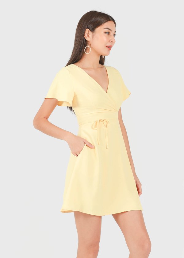 Zanya Kimono Wrap Dress in Sunshine Yellow #6stylexclusive