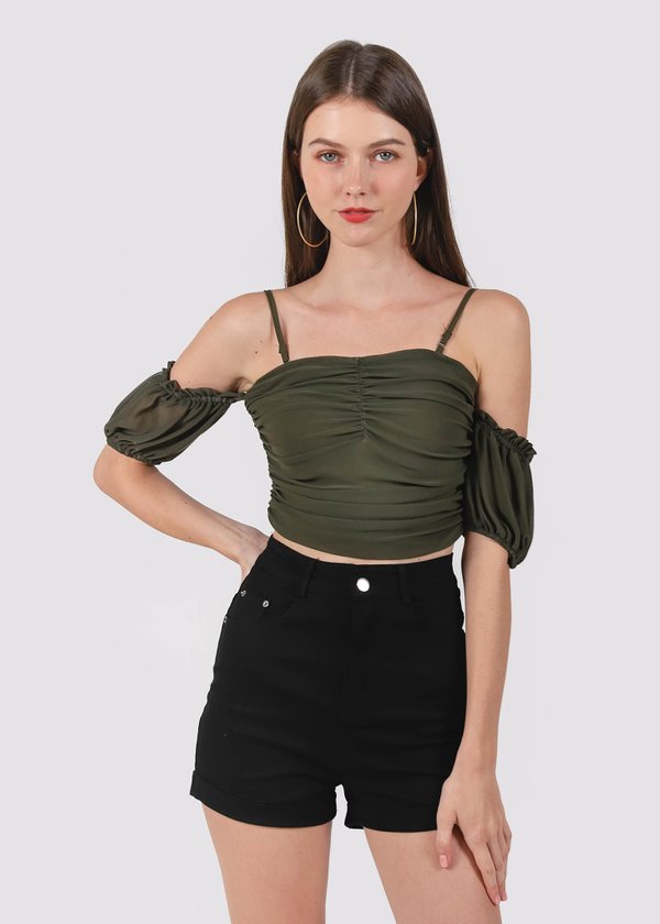 Solla Mesh Top in Olive Green #6stylexclusive