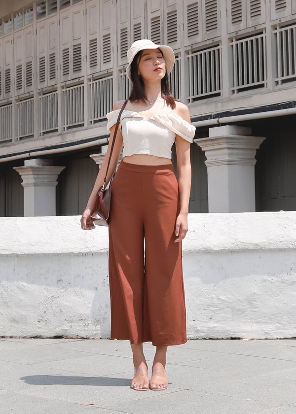Getto Palazzo Pants in Rust Brown #6stylexclusive