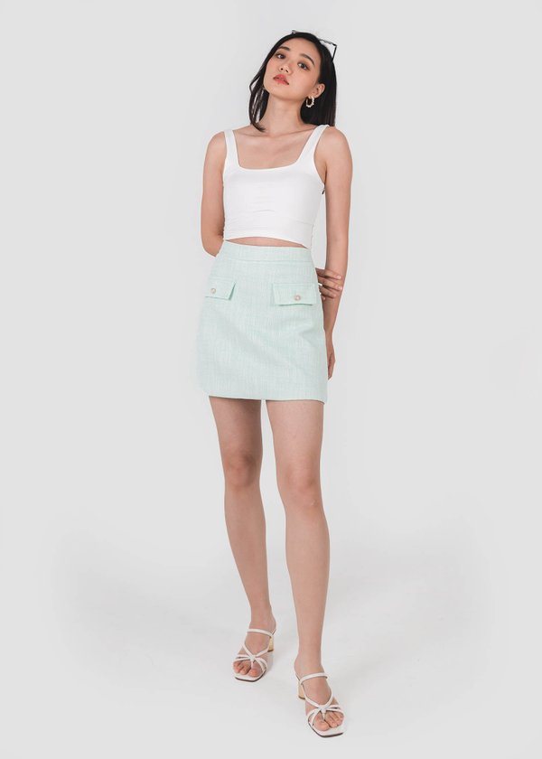 Chanel Tweed Skirt in Mint Green (XMAS EDITION) #6stylexclusive