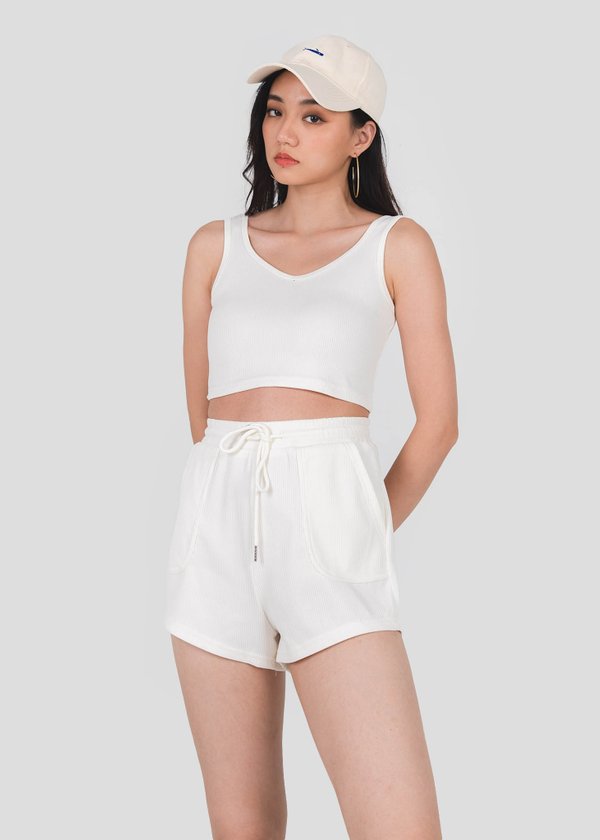 Step Up Ribbed Top 2 Piece in White #6stylexclusive
