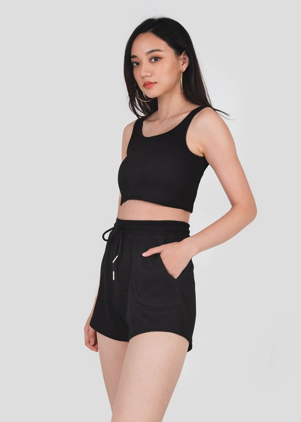 Step Up Ribbed Top 2 Piece in Black #6stylexclusive