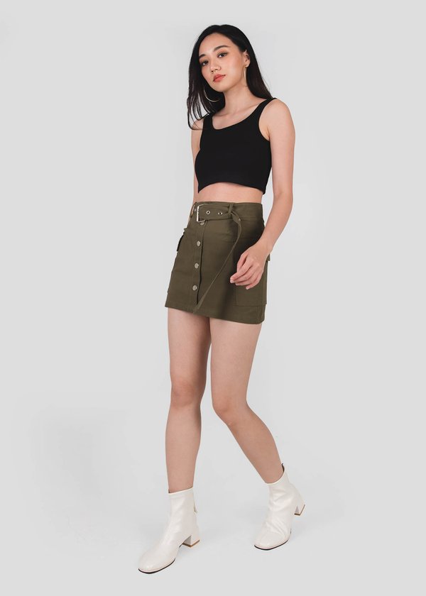 On Duty Cargo Skirt in Military Green #6stylexclusive