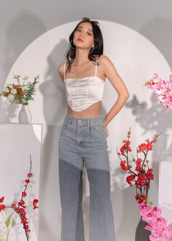 CNY Jermae Corset Top in Pearl White #6stylexclusive