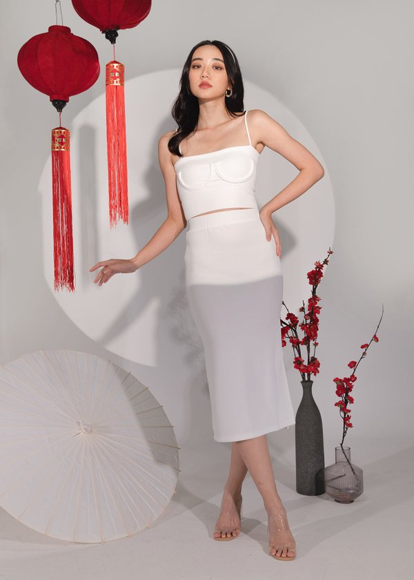 Flaunt The Body Slit Skirt in White #6stylexclusive 
