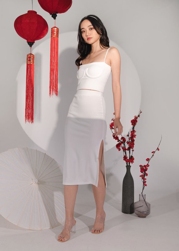 Flaunt The Body Slit Skirt in White #6stylexclusive 