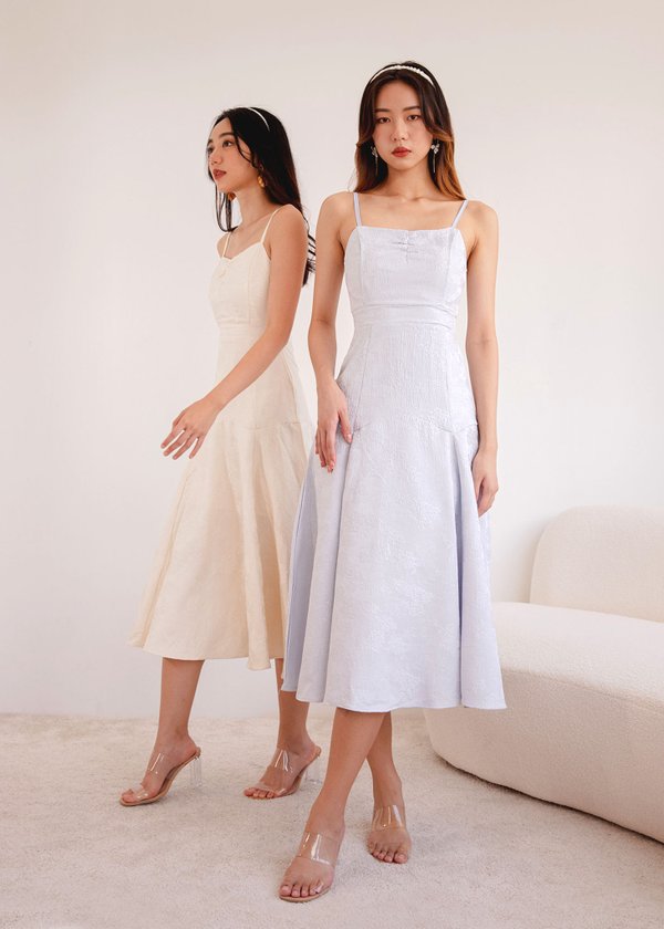 CNY'22 Embossed Maxi Flowy Dress in Cream #6stylexclusive