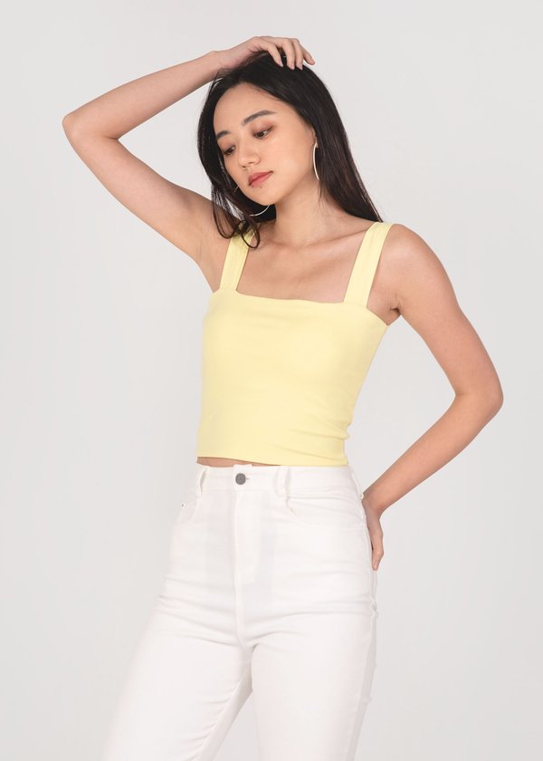 Roxy Square Padded Top in Daffodil Yellow #6stylexclusive