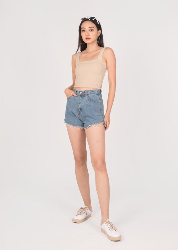 Roxy Square Padded Top in Sand #6stylexclusive