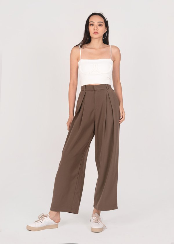 Fantasy Wide Legged Pants in Coffee Brown #6stylexclusive