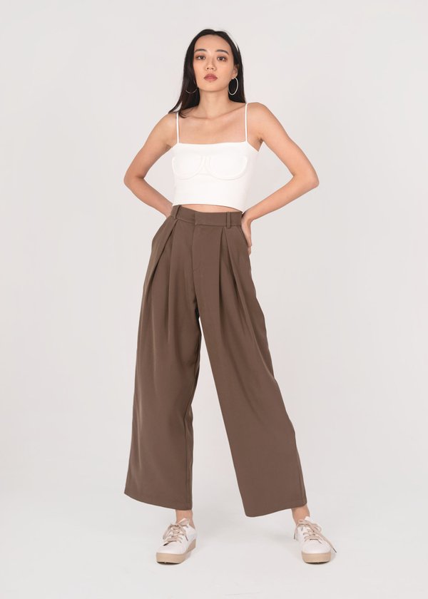Fantasy Wide Legged Pants in Coffee Brown #6stylexclusive