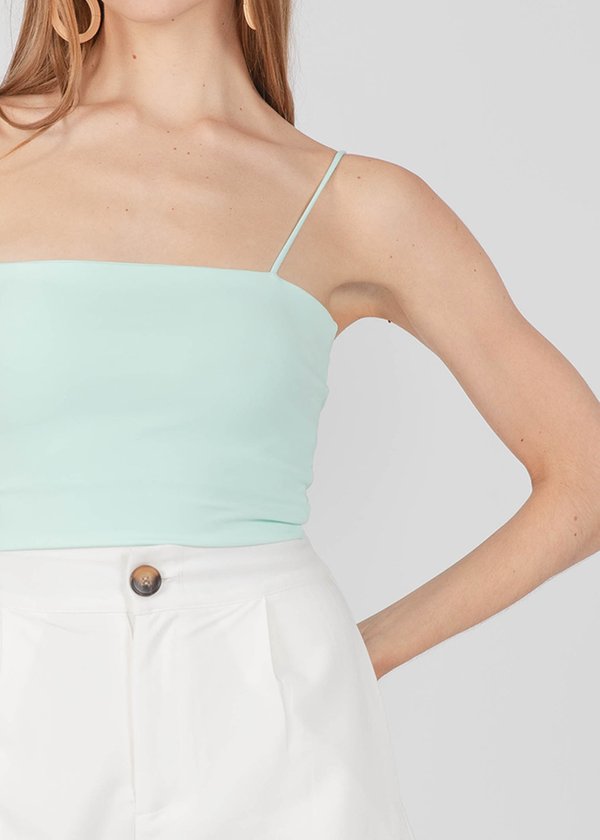 Everyday Basic Padded Spag Top in Mint Green #6stylexclusive 