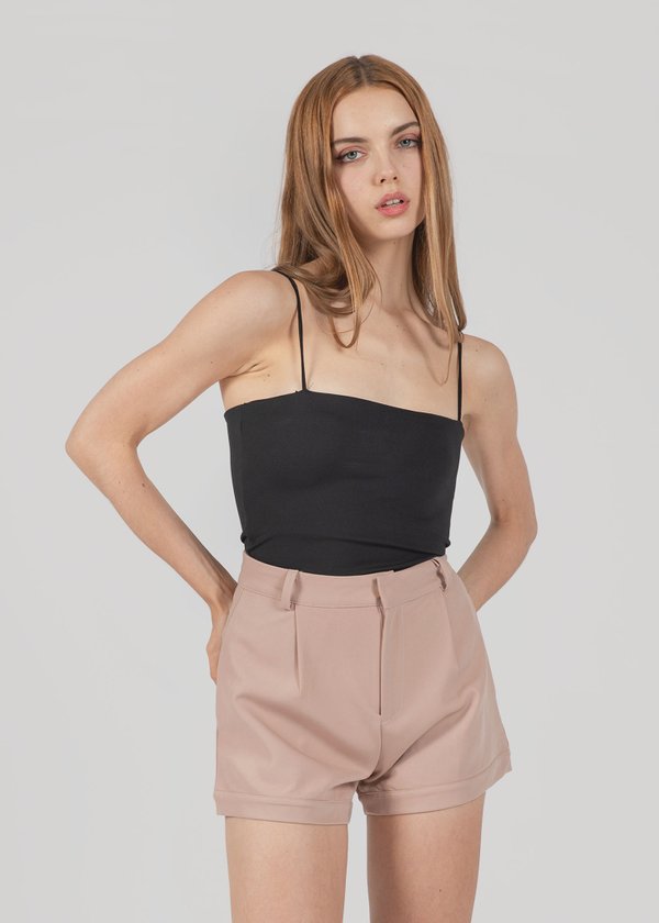 Delusional Curved Shorts in Nude Pink #6stylexclusive