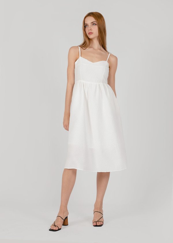 Cinderella Babydoll Midi Dress in White #6stylexclusive