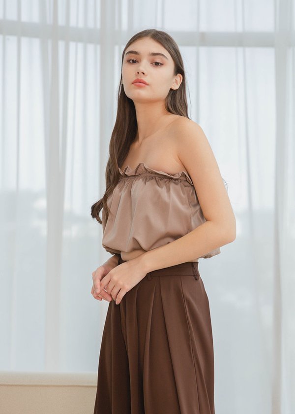 Riley Puffy Tube Top in Stone brown #6stylexclusive