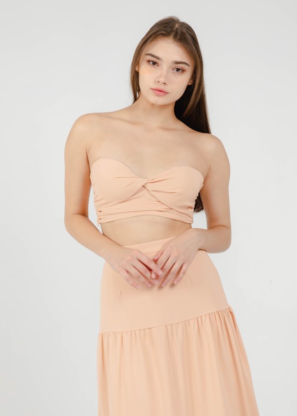 Katelyn Twisted Tube Top in Peach #6stylexclusive