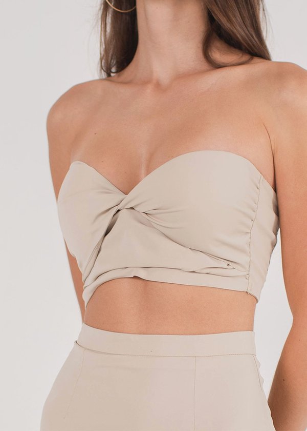 Katelyn Twisted Tube Top in Stone #6stylexclusive
