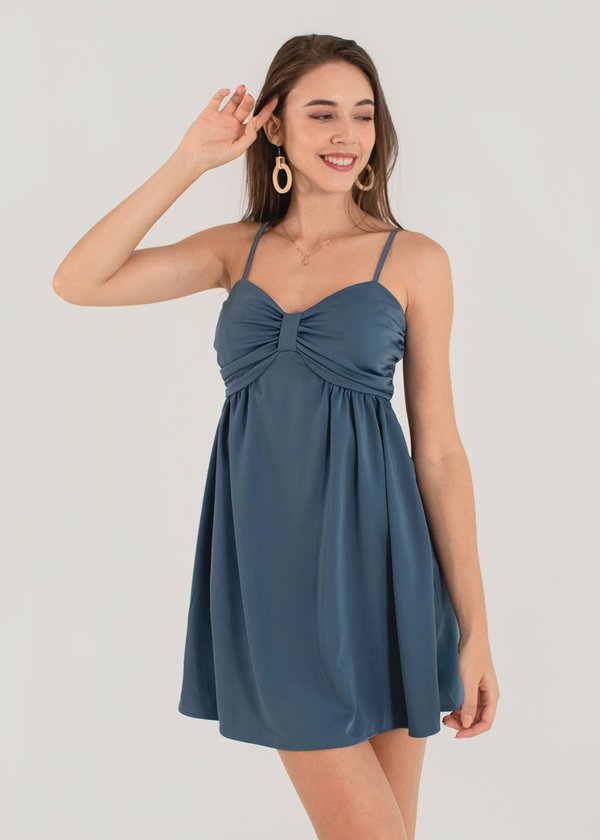Emily In Paris Bow Knot Dress in Teal #6stylexclusive 