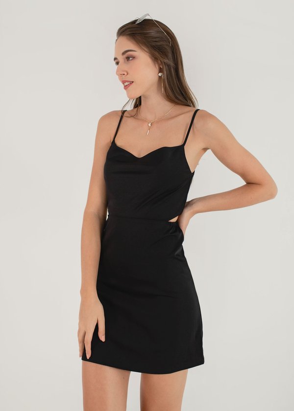 Love Empire Cut-Out Cowl Dress in Black #6stylexclusive