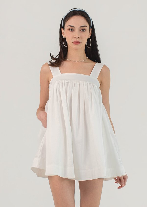 On Vacay Babydoll Dress in White (Petite) #6stylexclusive