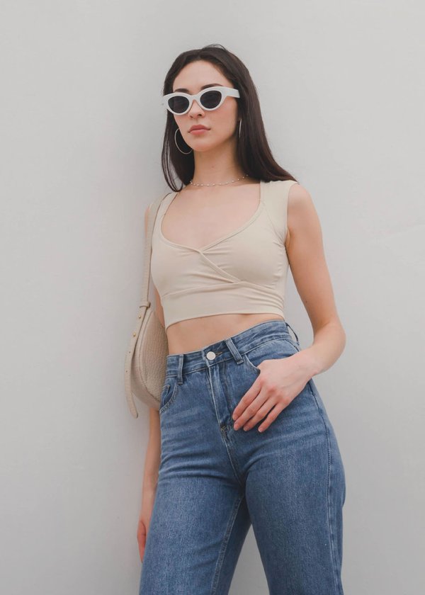 Out & About Padded Top in Sand #6stylexclusive
