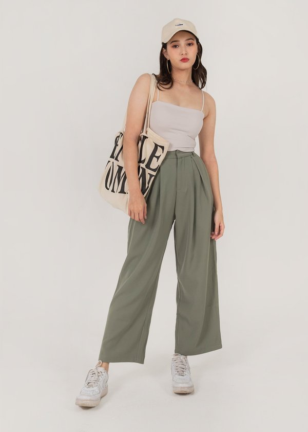 Fantasy Wide Legged Pants in Sage #6stylexclusive