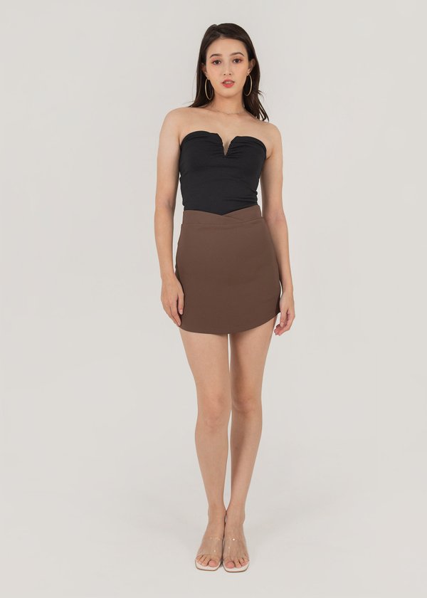 Hourglass Curved Skorts in Coffee Brown #6stylexclusive 
