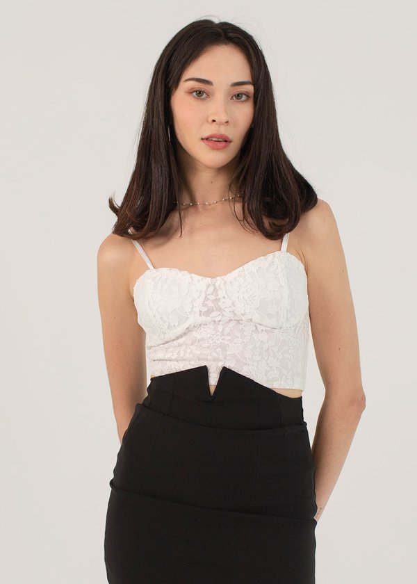 Arielle Lace Padded Bralet in White #6stylexclusive