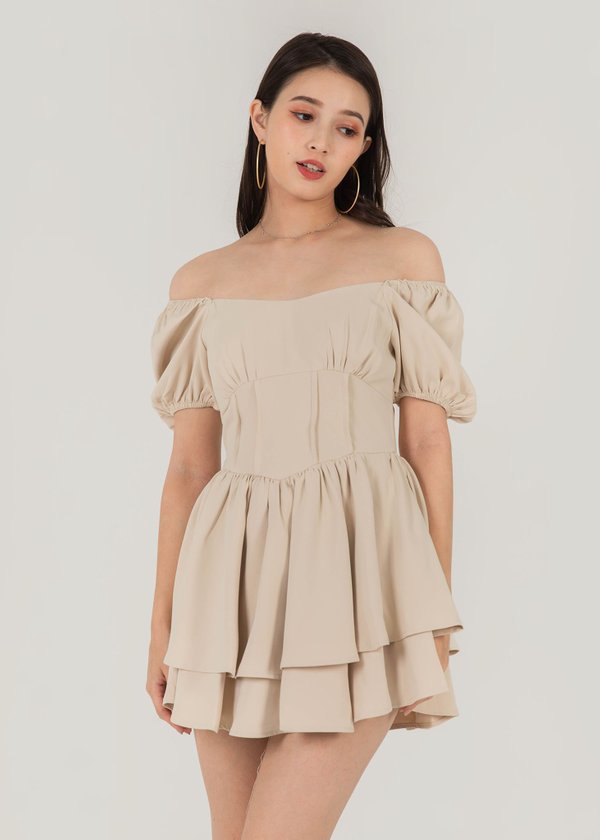 Love Story Corset Romper in Sand #6stylexclusive 