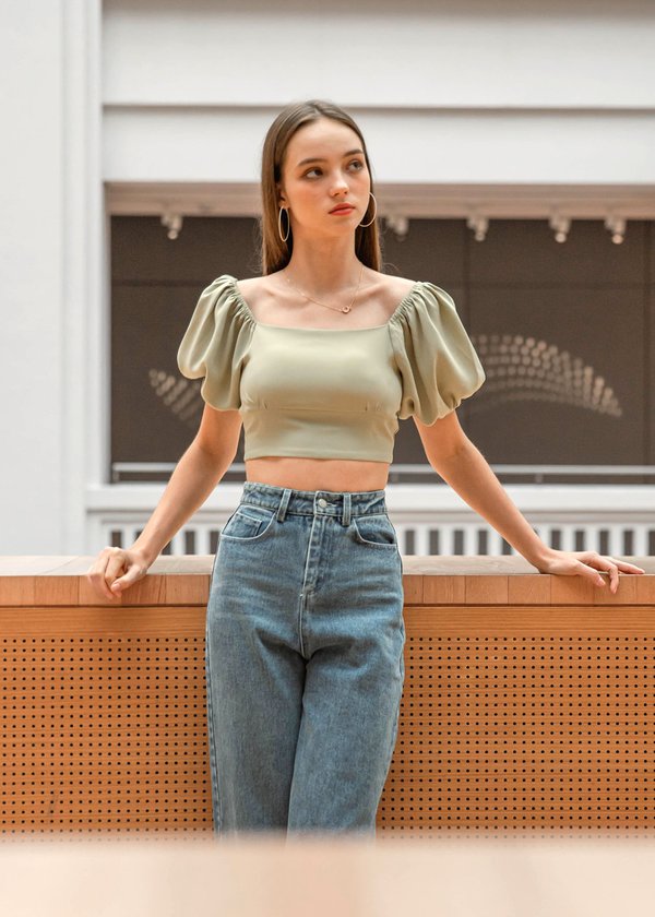 Into You Padded Top in Avocado Green #6stylexclusive