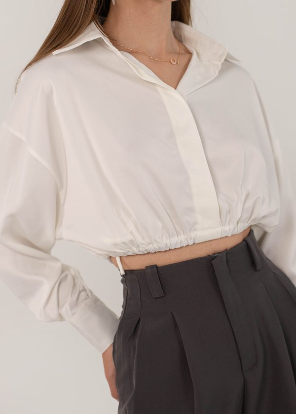 Amplify Collared Top in White #6stylexclusive